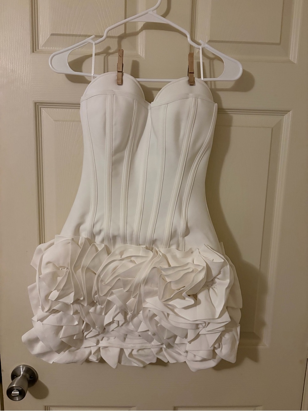 Fashion Nova Blessed Beauty Ruffle Rosette Bandage Mini Dress - Picture 2 of 8